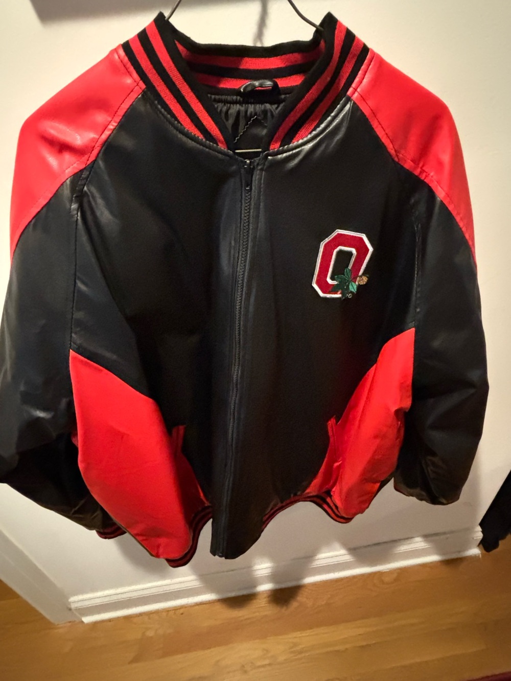 Steve & Barry's Black Ohio State Buckeyes Jacket with Red Trim and O Logo. Mint